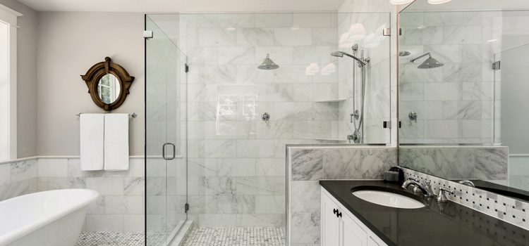 bathroom shower door installation in Aurora, Illinois